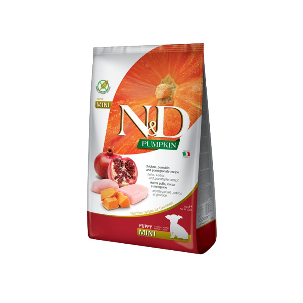 Farmina N&D Pumpkin Pollo Zucca e Melograno 2,5Kg Crocchette Cani Mini Puppy