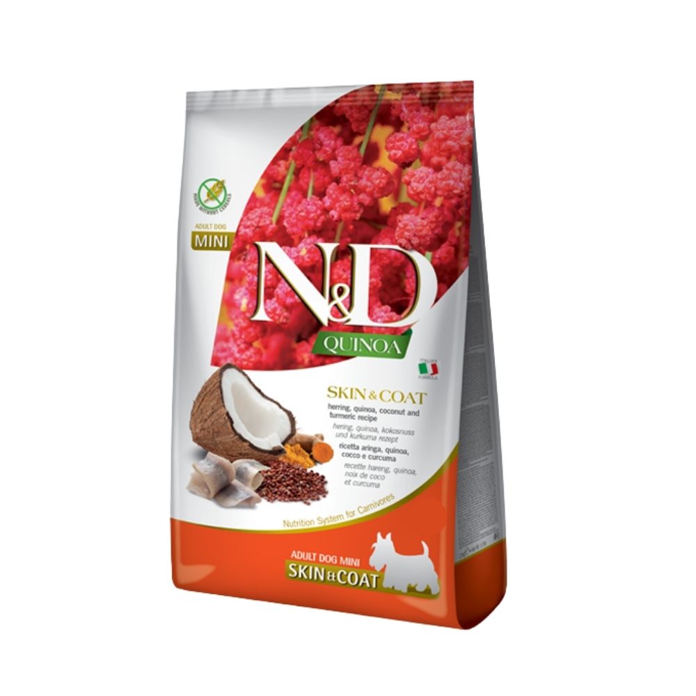 Farmina N&D Quinoa Skin & Coat Aringa 800g Crocchette Cani Mini Adult