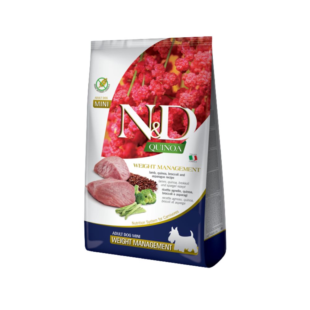 Farmina N&D Quinoa Weight Management Agnello 800g Crocchette Cani Mini Adult