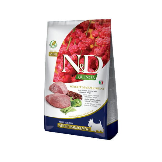 Farmina N&D Quinoa Weight Management Agnello 800g Crocchette Cani Mini Adult