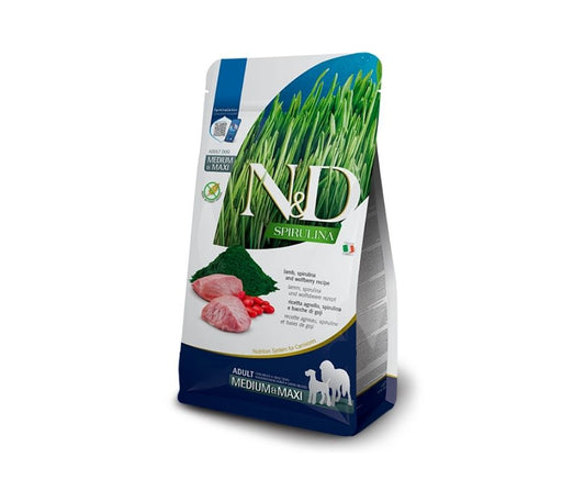 Farmina N&D Spirulina Agnelllo Bacche di Goji 7kg Crocchette Cani Medium Maxi Adult - Animaliapet