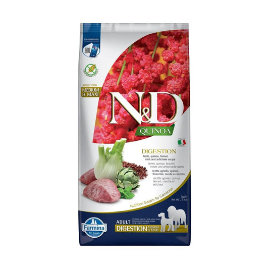Farmina N&D Quinoa Digestion Agnello 7Kg Crocchette Cani Adulti Medium Maxi