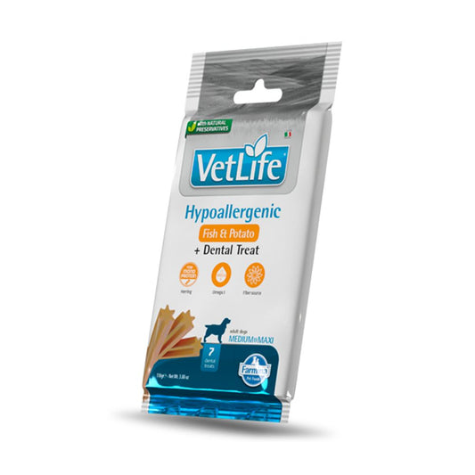 Farmina Snack Cani Vetlife Hypoallergenic Pesce e Patate 110g Medium Maxi