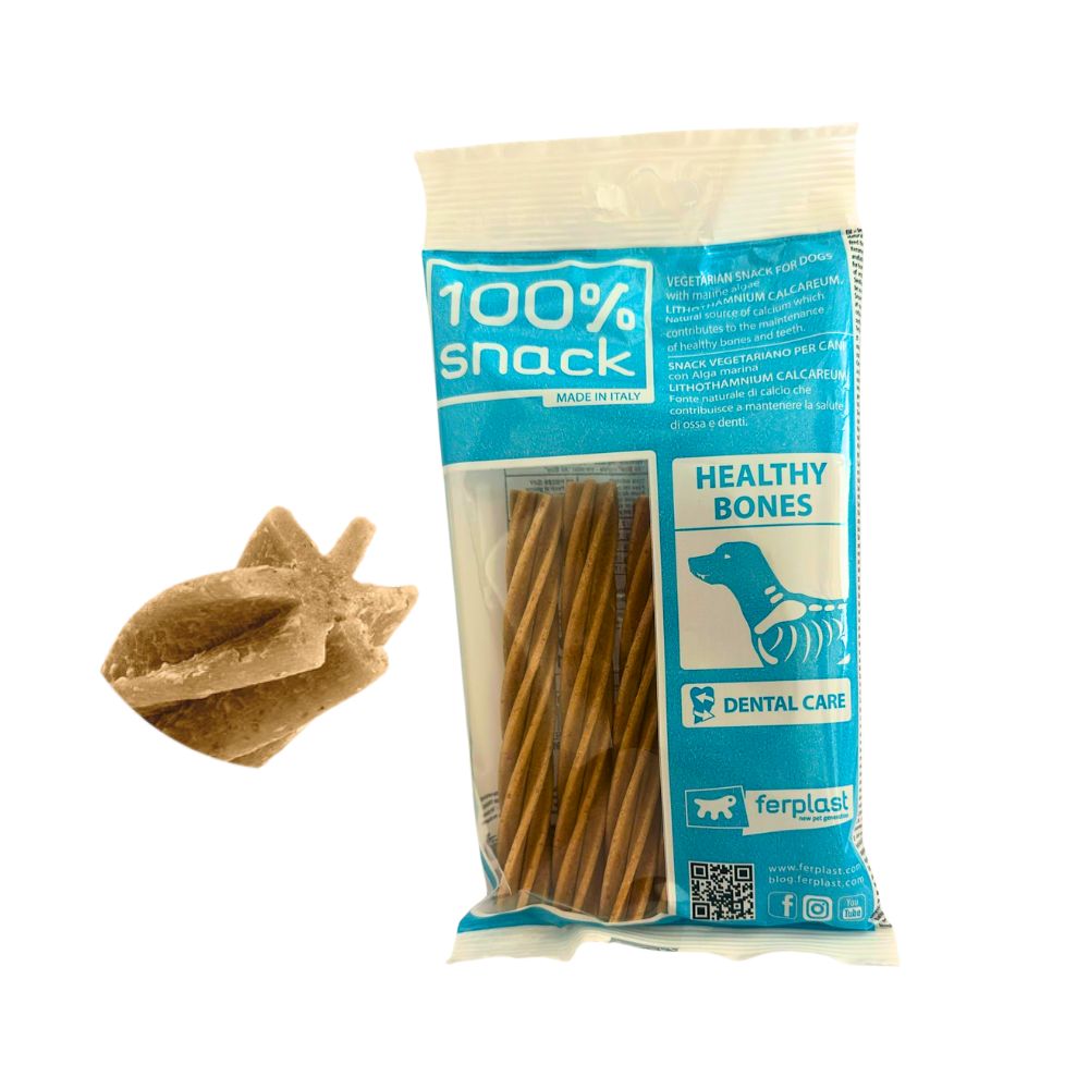 Ferplast Dental Snack 100% Vegetal FUSILLI Lithothamnium 6pz 105g