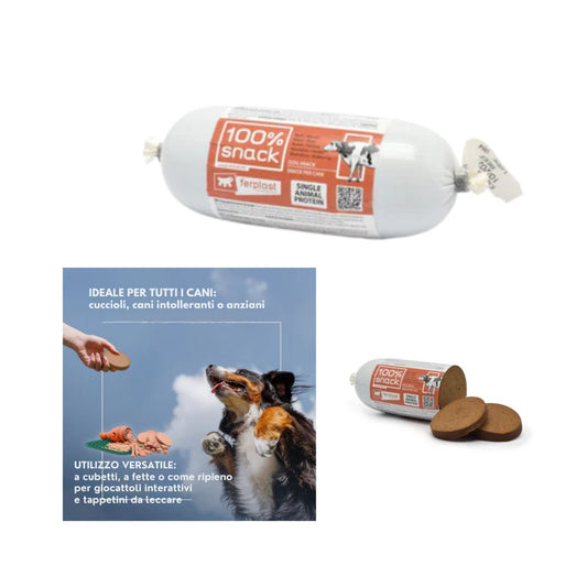Ferplast 100% SNACK BEEF SAUSAGE Salsiccia di Manzo Snack Cani 200g