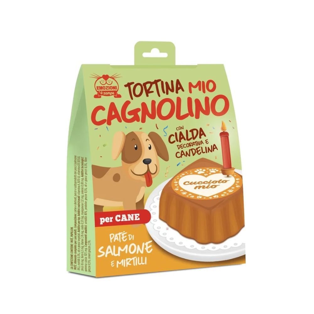 Tortina Mio Cagnolino Salmone e Mirtilli Snack per Cani 90g