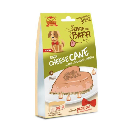 Una Serata Coi Baffi Torta Cheese Cane al Salmone e Mirtilli Snack per cani 145g