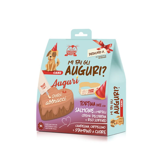 Mi fai gli Auguri Torta Auguri Salmone e Mirtilli Snack per Cani 117g