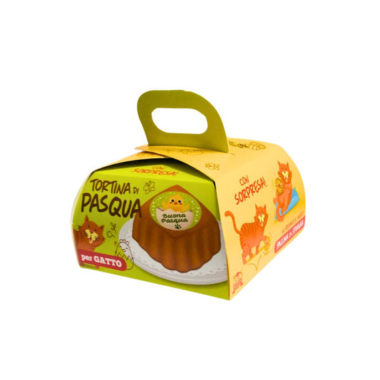 Tortina di Pasqua con Sorpresa Patè con cialda e pallina Snack per Gatti 90g