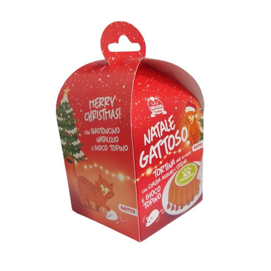 Natale Gattoso Tortina di Manzo e Gioco Topino Snack per Gatti 102g