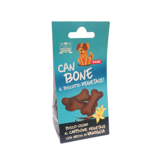 Can Bone Biscotti Vegetali Carbone e Vaniglia Snack per Cani 50g
