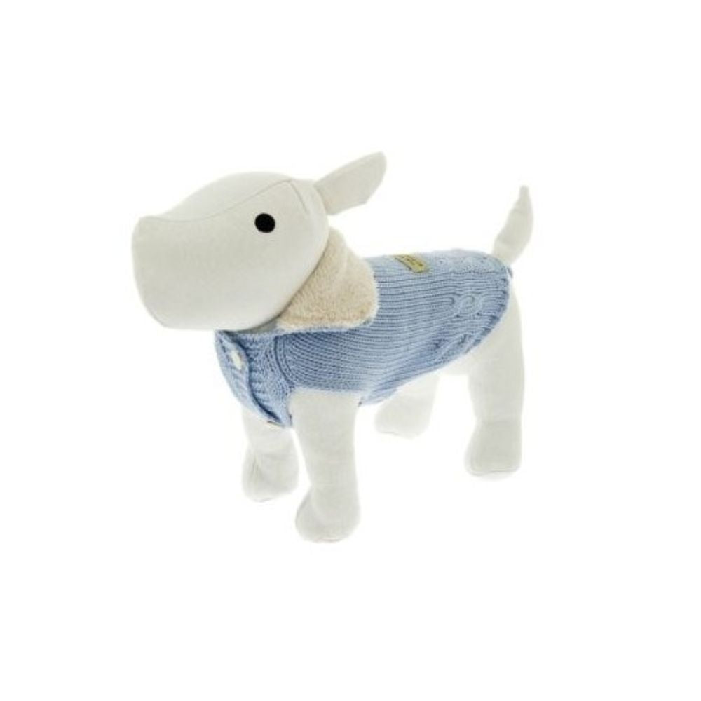 Ferribiella Maglia con Bottoni Azzurro Tg. 33cm Maglioncino per Cani