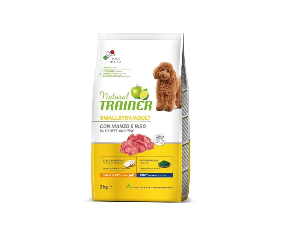 Trainer Natural Manzo 2Kg Crocchette Cani Small e Toy Adult Natural Trainer