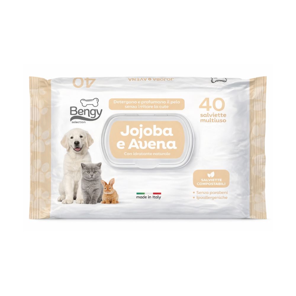 Trixie Bengy Salviette Multiuso Jojoba e Avena 40pz per Cani e Gatti