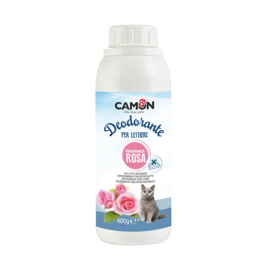 Camon Deodorante per Lettiere Profumo di Rosa 400g Lettiere per Gatti