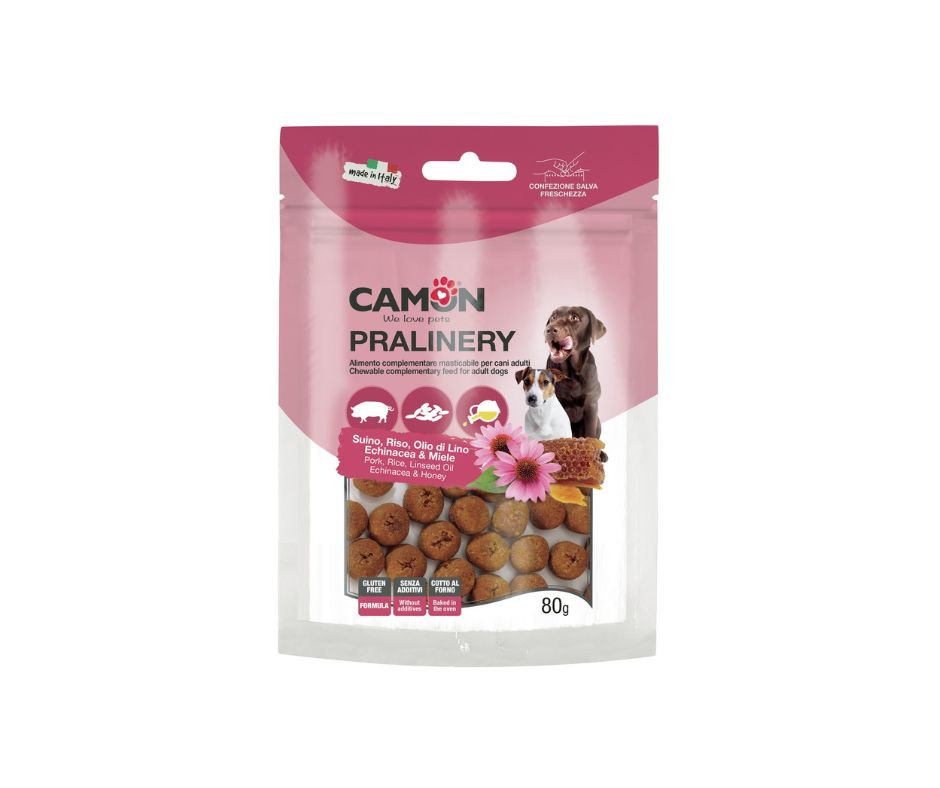 Camon Pralinery Suino Echinacea e Miele 80g Snack Cani - Animaliapet