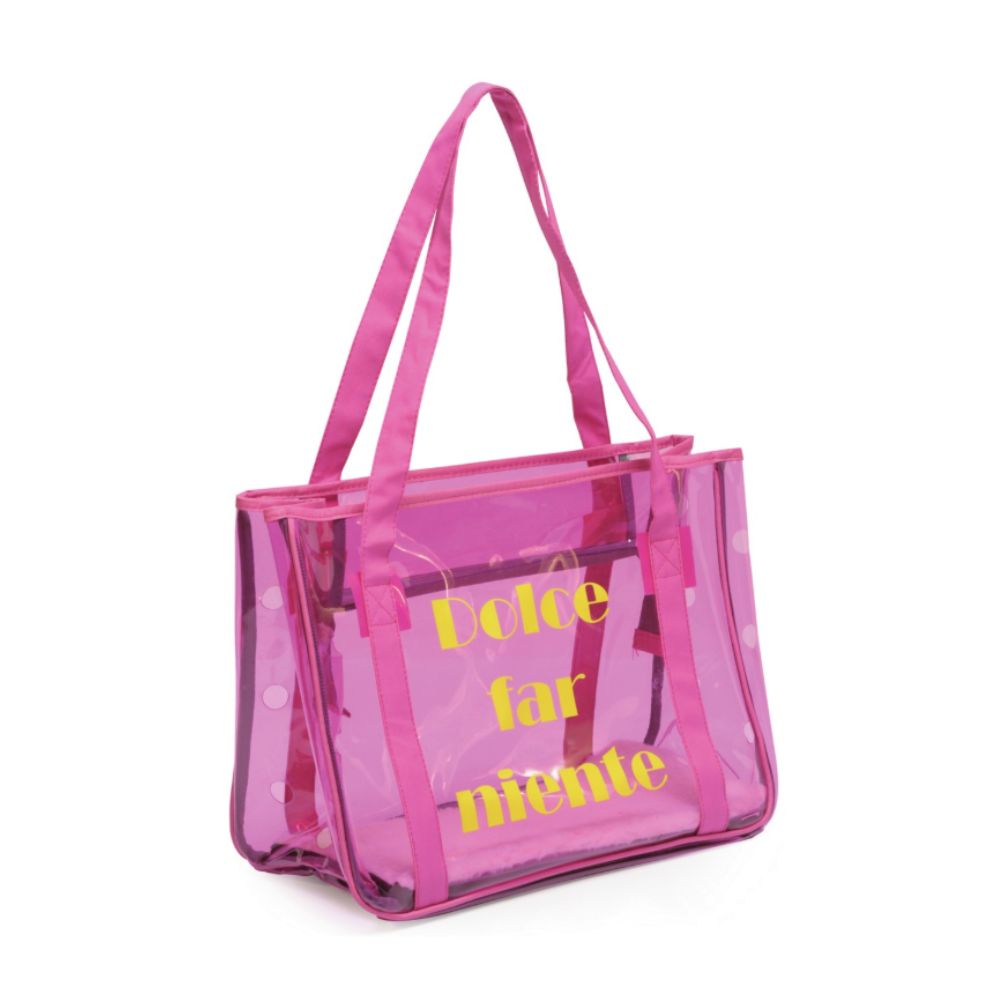 Camon Borsa Trasportino Trasparente Viola in PVC per Cani e Gatti 42x20x30h cm