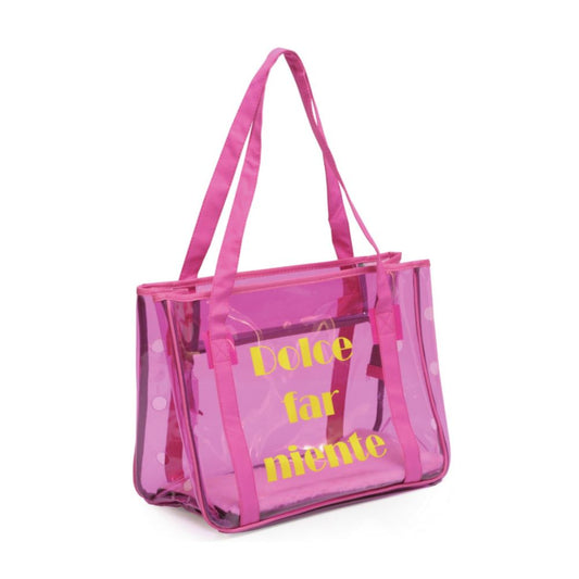 Camon Borsa Trasportino Trasparente Viola in PVC per Cani e Gatti 42x20x30h cm