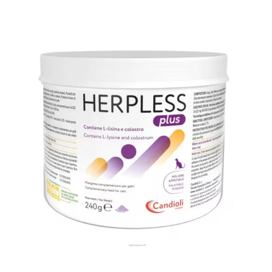 Candioli Herpless Plus Polvere Appetibile 240g per Gatti e Gattini