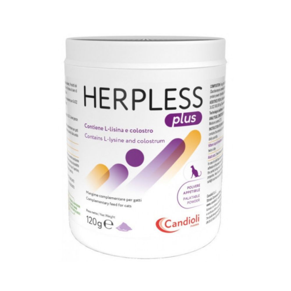 Candioli Herpless Plus Polvere Appetibile 120g per Gatti e Gattini