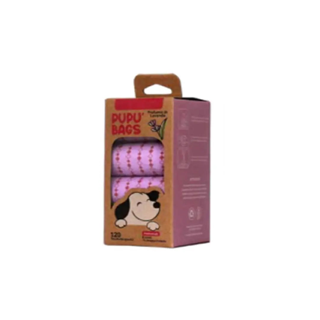 Pupù Bags Box Sacchetti Igienici al Profumo di Lavanda 8 Rotoli per Cani - Animaliapet