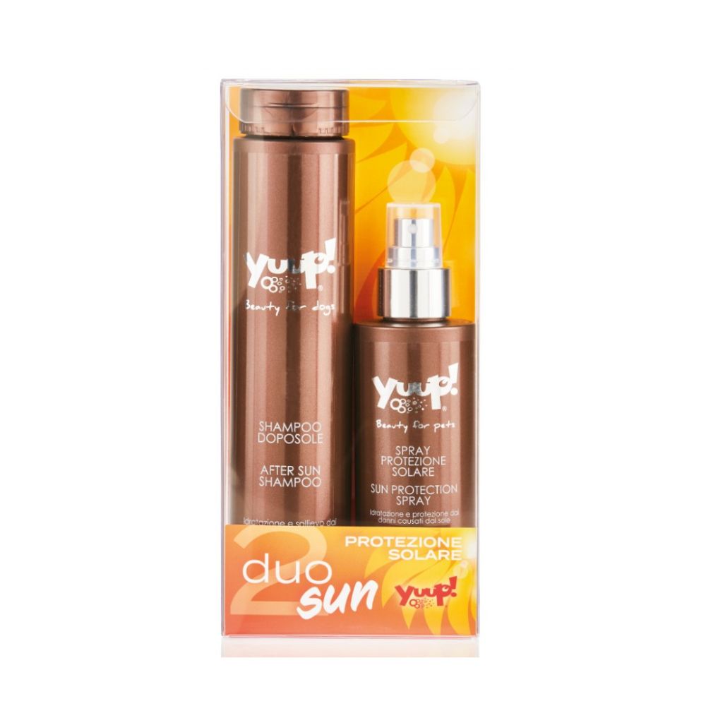 Yuup Duo Sun Kit Protezione Solare Shampoo Doposole + Spray per Cani e Gatti