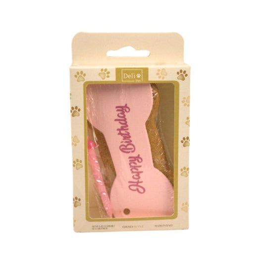 DelìPet Torta Osso Rosa Happy Birthday Snack Cane 90g