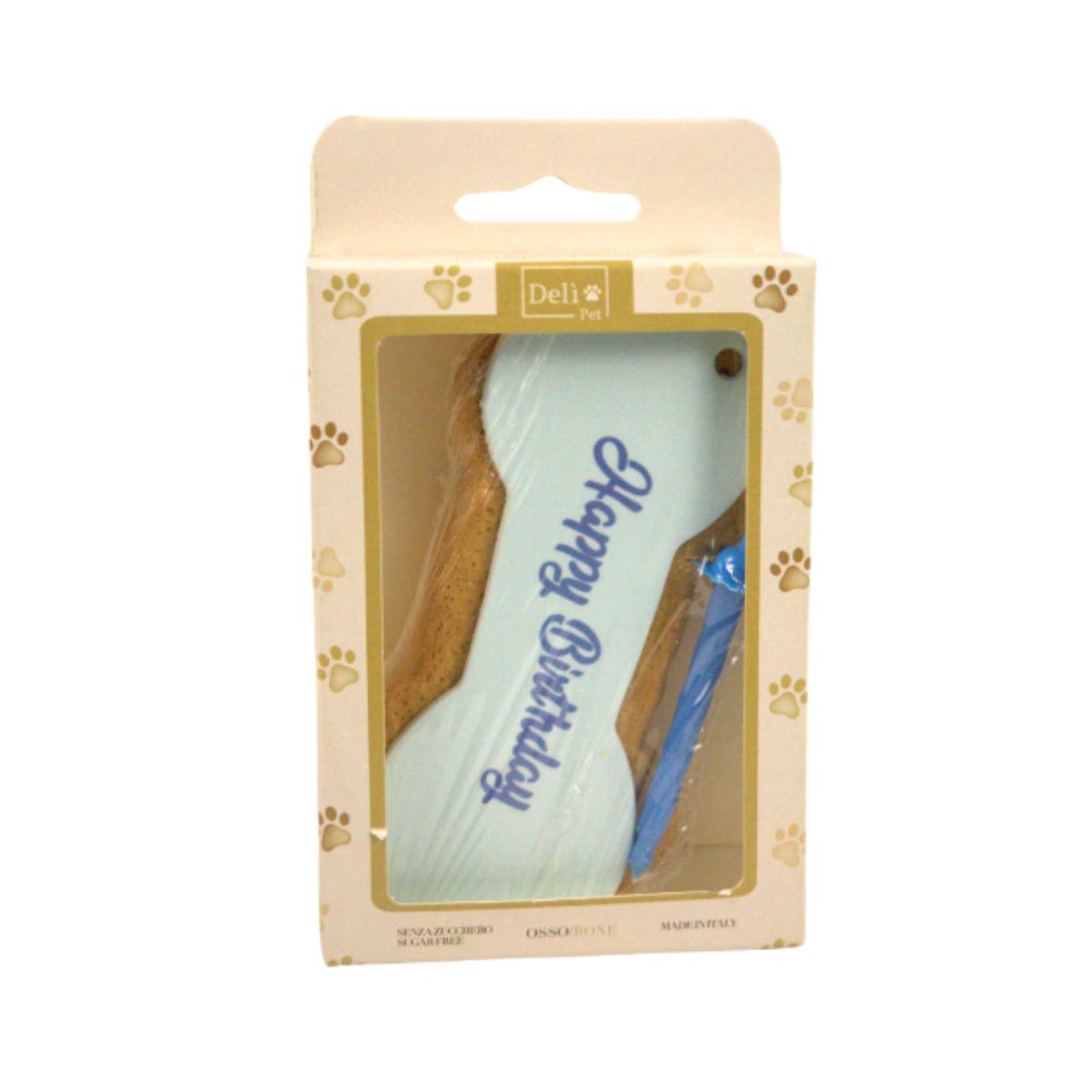 DelìPet Torta Osso Azzurra Happy Birthday Snack Cane 90g