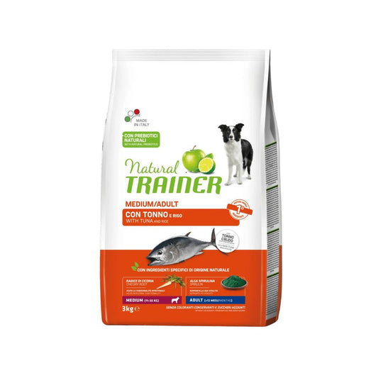 Trainer Natural Tonno e Riso 3Kg Crocchette Cani Medium Adult