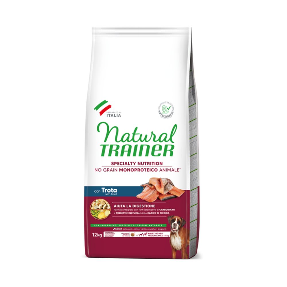 Trainer Sensitive Trota No Grain 12kg Crocchette Cani medium Maxi Adult