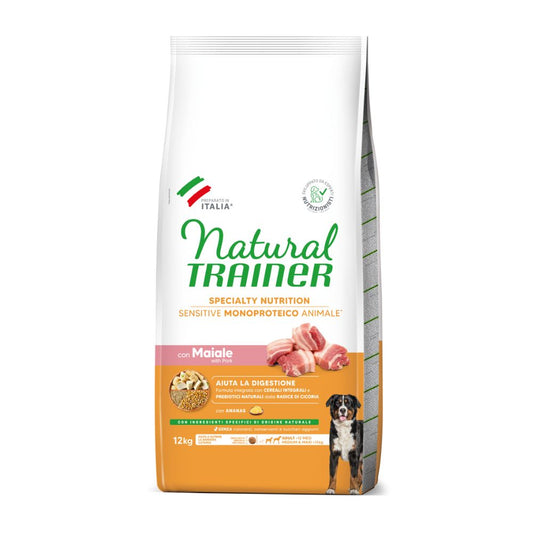 Trainer Sensitive Maiale Medium Maxi 12Kg Crocchette Cani Adulti