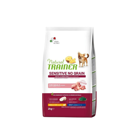 Trainer Sensitive Maiale No Grain 2kg Crocchette Cani Small e Toy Adult