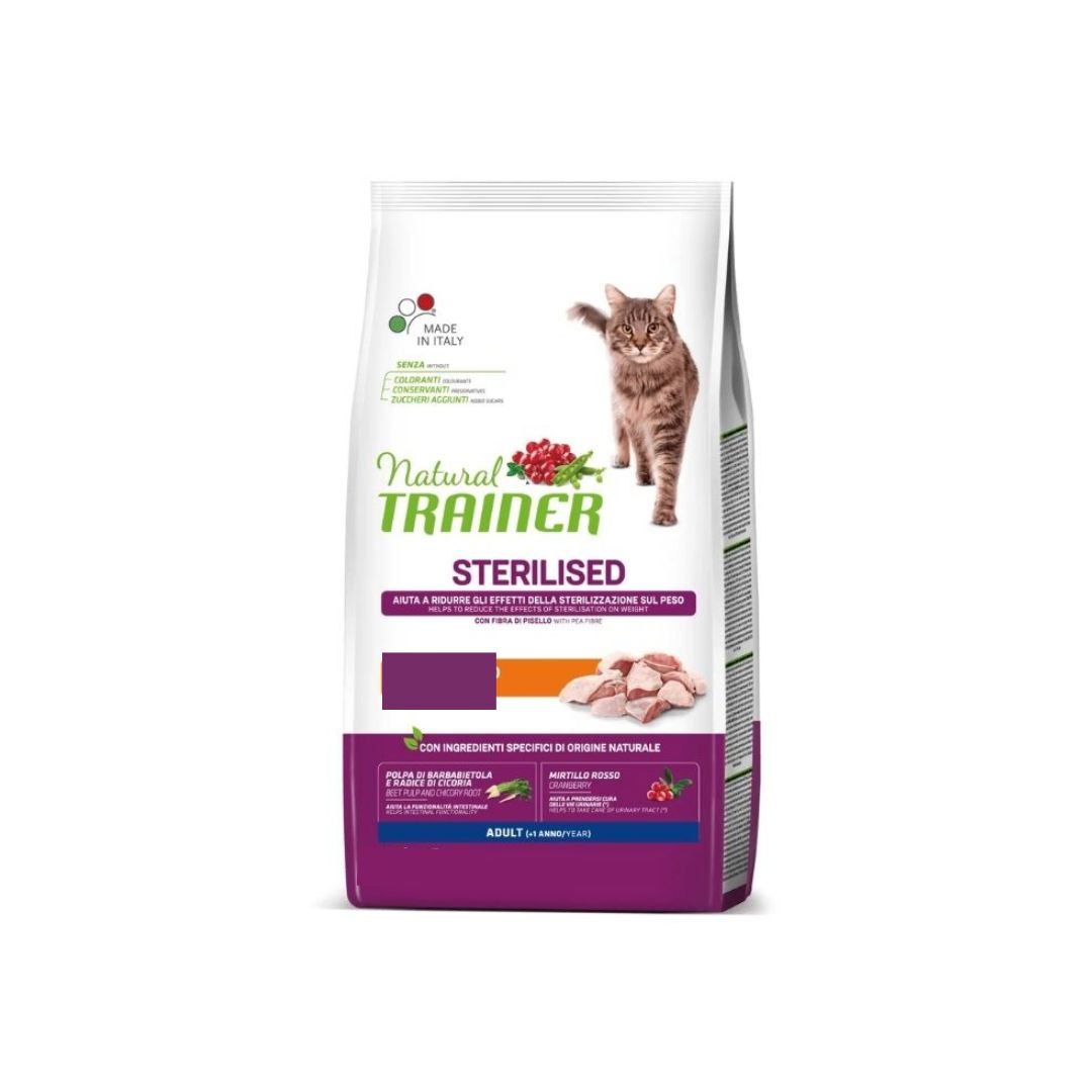 Trainer Natural Sterilised Tacchino 10kg Crocchette Gatti Adulti