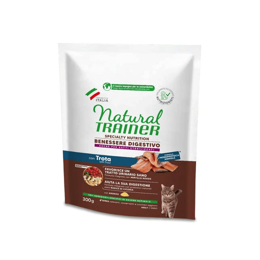Trainer Benessere Digestivo Trota 300g Crocchette Gatti Adulti