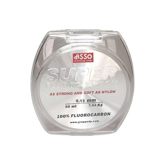 Asso Super Fluorocarbon  0.13mm, 1.64kg 50mt Fili Pesca - Animaliapet