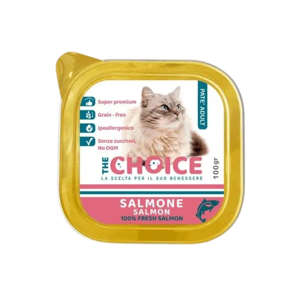 The Choice Patè Adult Salmone 100g Vaschetta Gatti Adulti