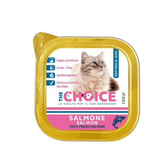 The Choice Patè Sterilized Salmone 100g Vaschetta Gatti Sterilizzati