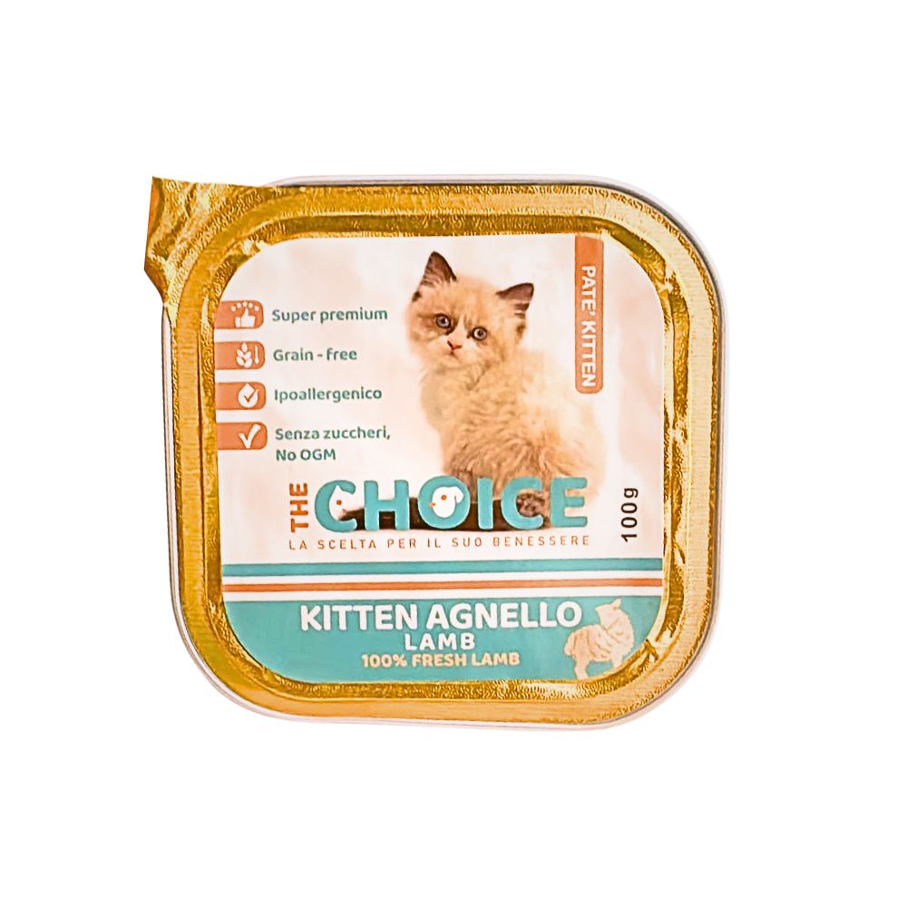 The Choice Patè Kitten Agnello 100g Vaschetta Gattini