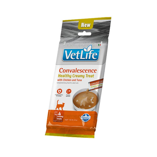 Farmina Vetlife Cream Convalescence Pollo e Tonno 4x15g Snack per Gatti