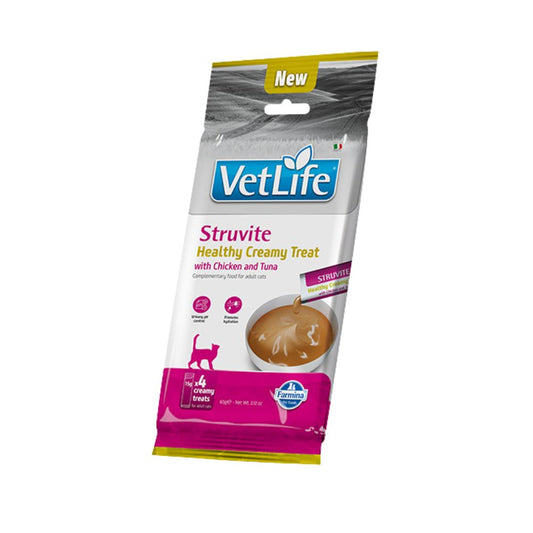 Farmina Vetlife Cream Struvite Pollo e Tonno 4x15g Snack per Gatti
