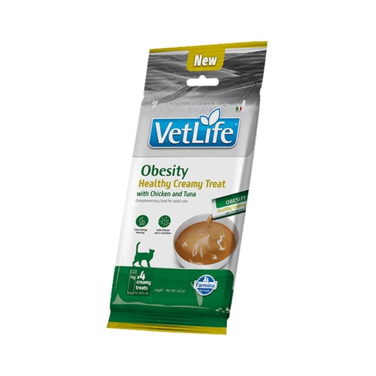 Farmina Vetlife Cream Obesity Pollo e Tonno 4x15g Snack per Gatti