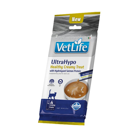 Farmina Vetlife Cream UltraHypo Salmone 4x15g Snack per Gatti