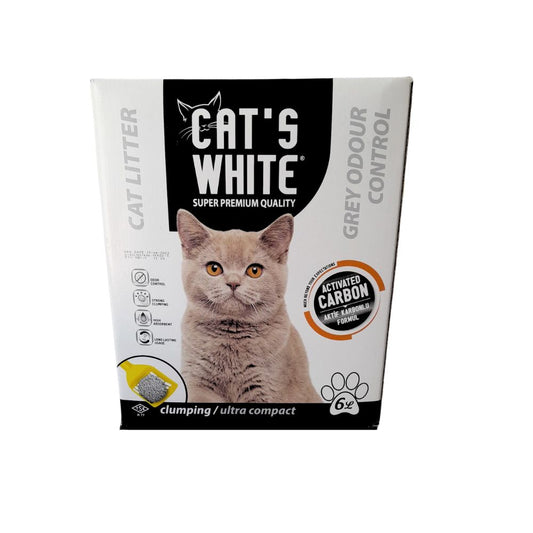 Cat's White Grey Odour Control Carboni Attivi Lettiera Agglomerante 6l Gatti e Gattini - Animaliapet