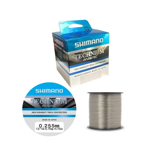 Shimano Technium Invisitec A Mono 0.255mm 1371m 6.70kg Colore Grigio