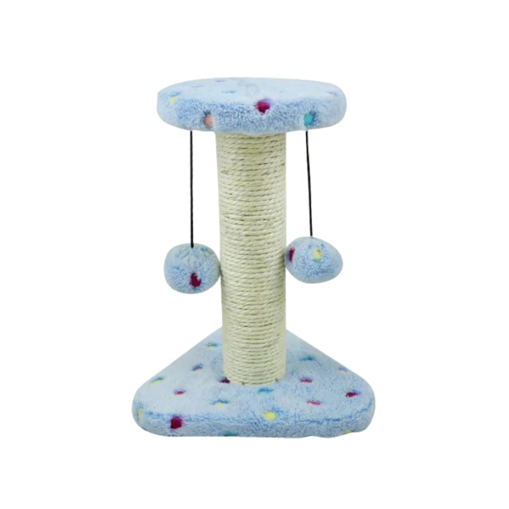 Nobleza Tiragraffi in velluto a pois Blu Gioco per Gatti 22x20xh28cm