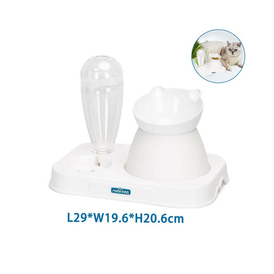 Nobleza Set 2 in 1 Ciotola per cibo e acqua per Gatti Colore Bianco 29x19,6x20,6cm