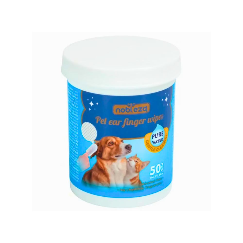 Nobleza Salviette Detergenti Orecchie da dito 50pz per Cani e Gatti