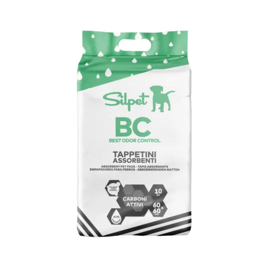 Silpet Best Odor Control Tappetini Assorbenti Carboni Attivi 60x60cm 10pz Tappetini Igienici