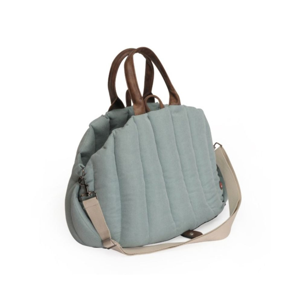 Camon Borsa Trasportino Cuccia Auto Verde Acqua per Cani e Gatti 50x30x35cm