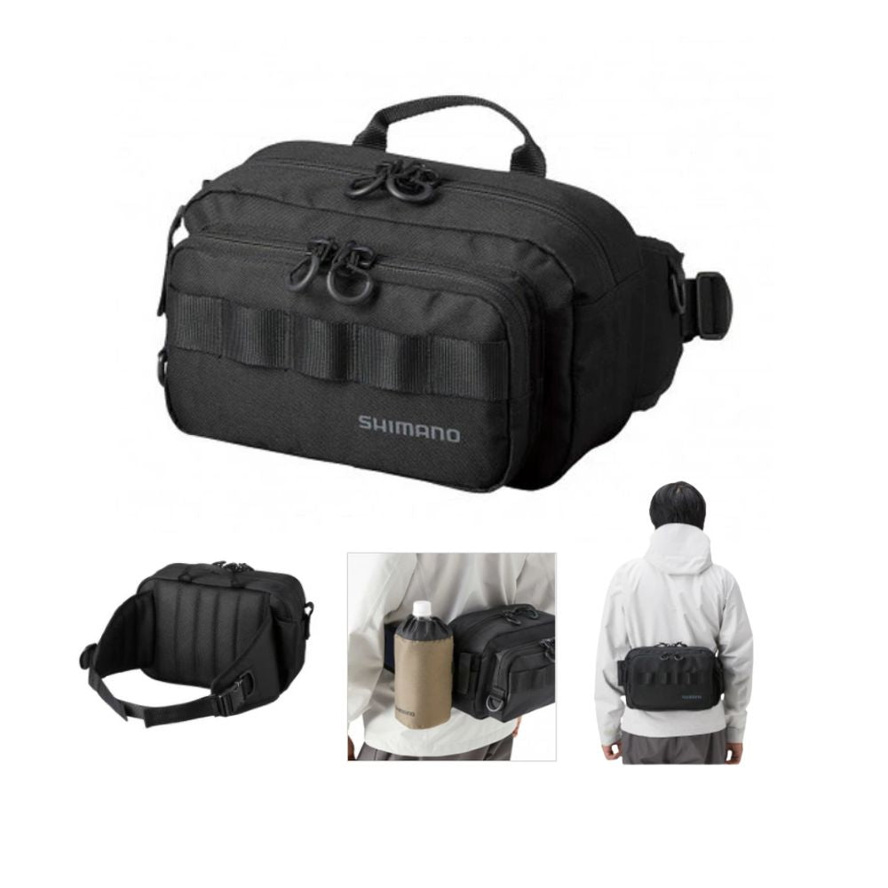 Shimano Borsa Hip Bag  BW-021T M Nera Borsa Accessori per la Pesca